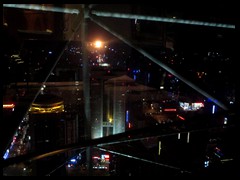 View from the sky bar, a globe on top of The Panglin Hotel, our hotel in Luohu district.